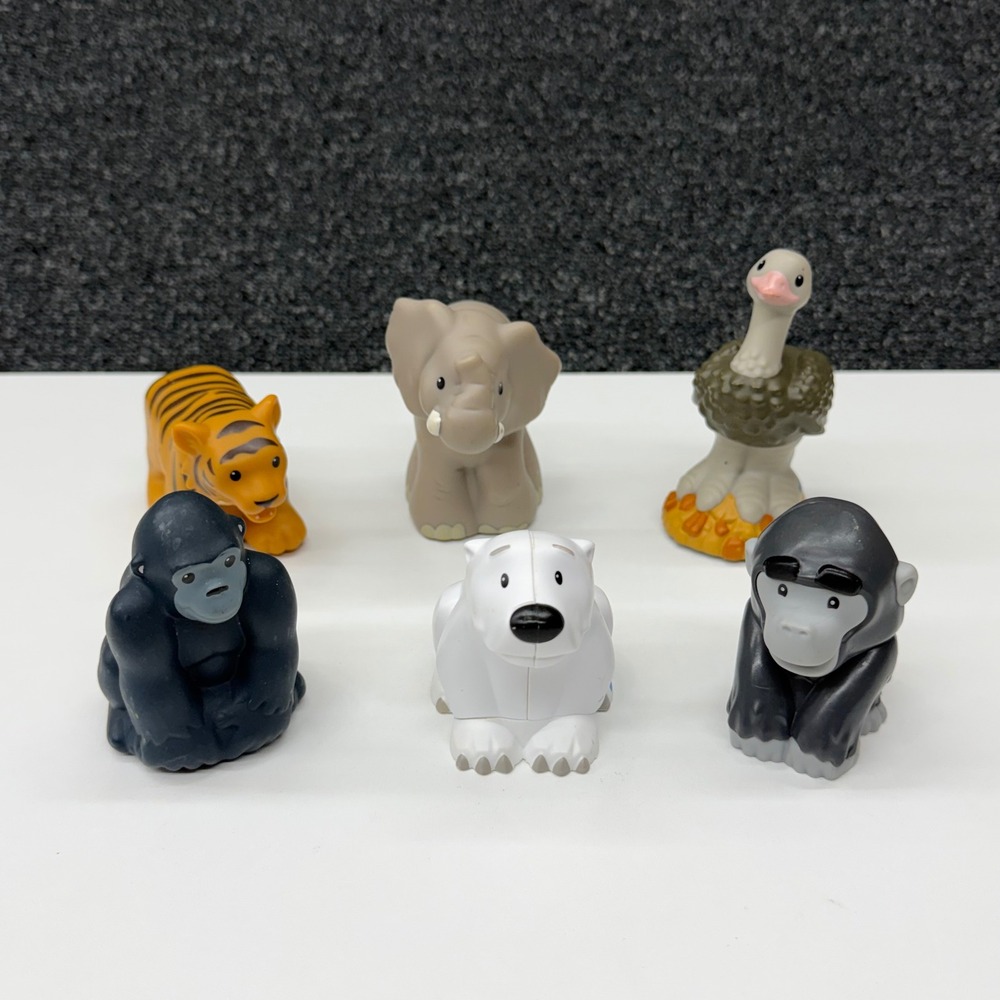 Fisher Price Little People Zoo Talkers Animal Fig Lot 6 Tiger Elephant Gorilla